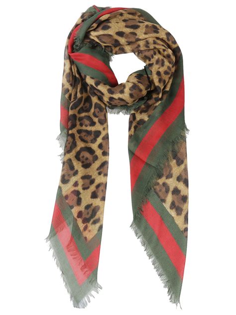 gucci scarf leopard|gucci scarf with fur trim.